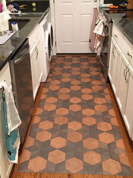 Before And After Vinyl Floor Cloth Makeover Pura Vida Home Gift